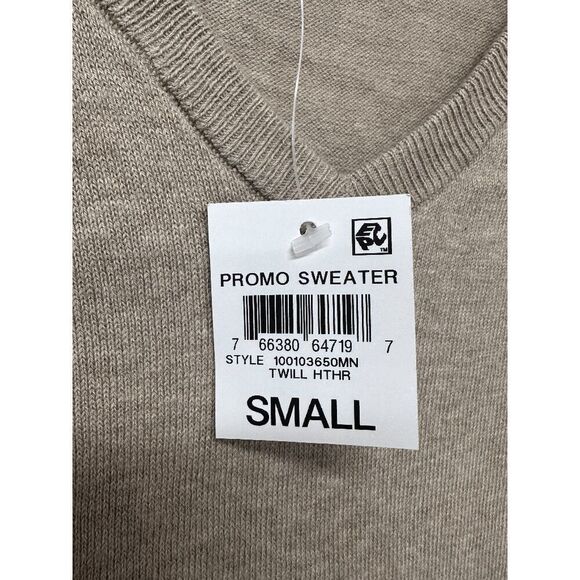 Alfani Men's Solid V-Neck Cotton Sweater - Twill Heather Small - Picture 5 of 5